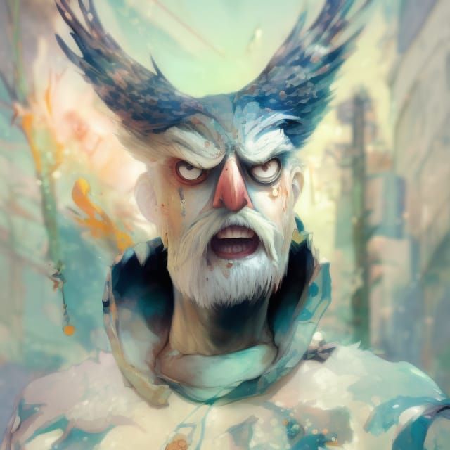 Cyberpunk-Style Dog Portrait in Vibrant Oil Splash