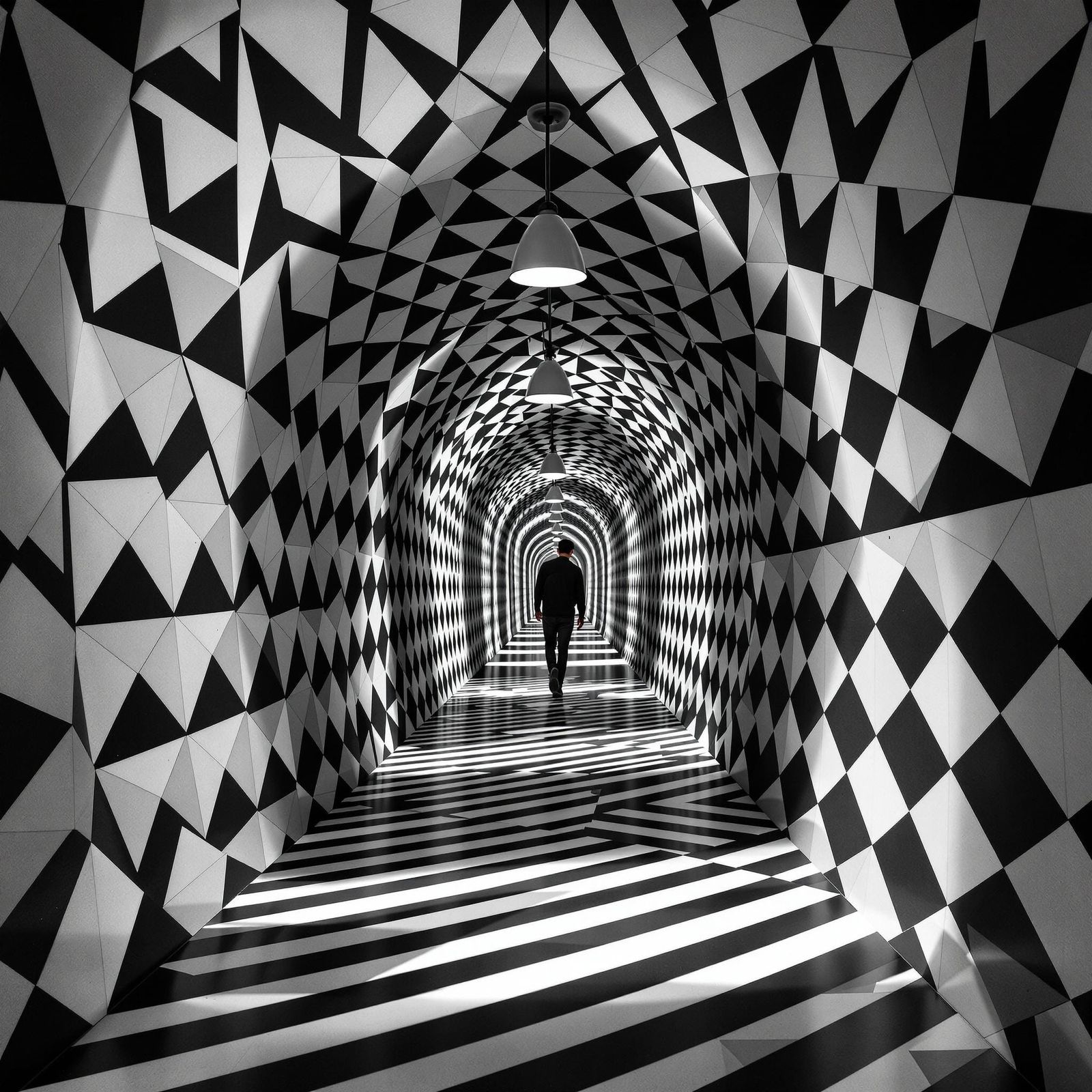 Infinity Archways in Black and White