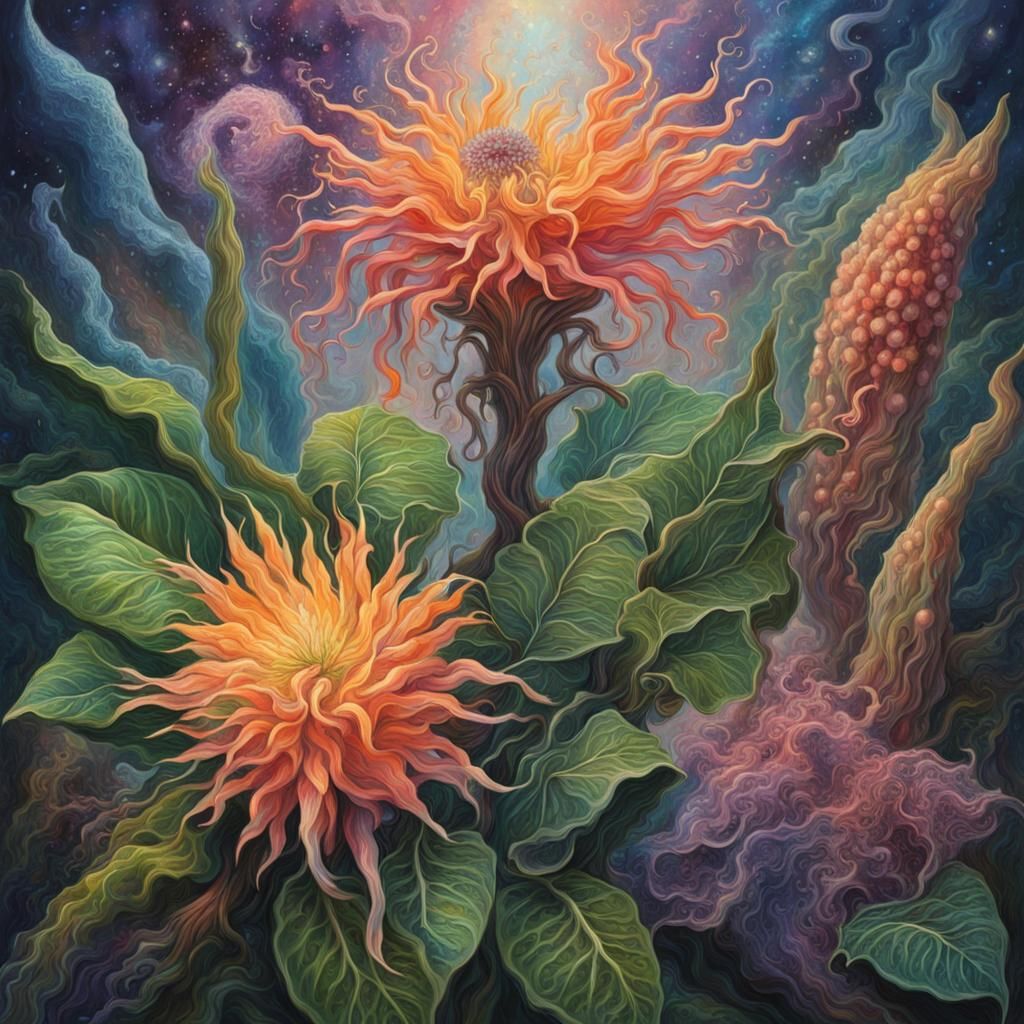 Magical Amazon Plants in Hyperrealistic Impressionism