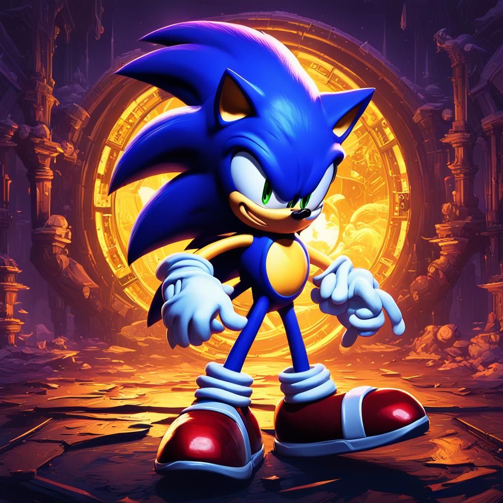 Sonic.exe Dark Fantasy Concept Art in 8k