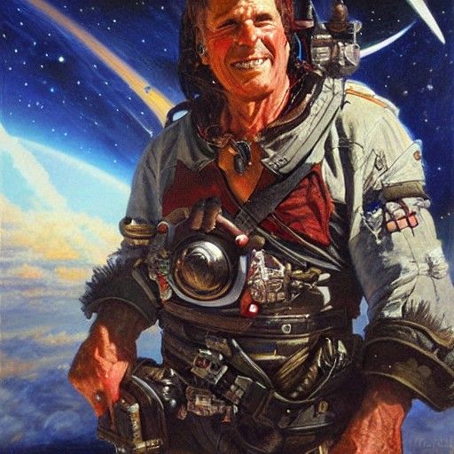 Space Pirate in Oil Painting Style