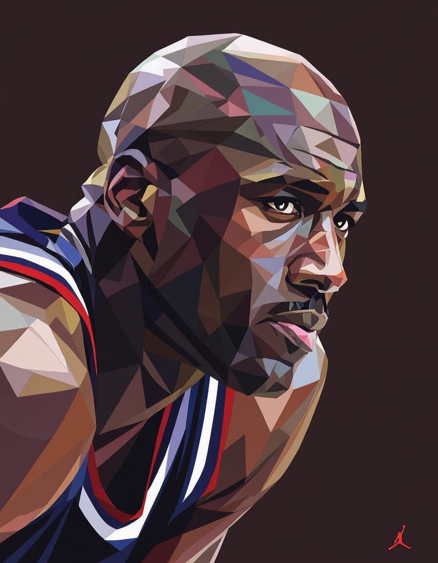 Michael Jordan Portrait in WPAP Pop Art Style