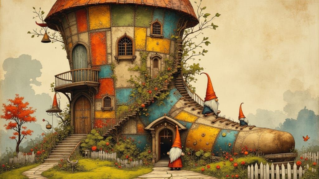 Whimsical Boot House in Gnome Village