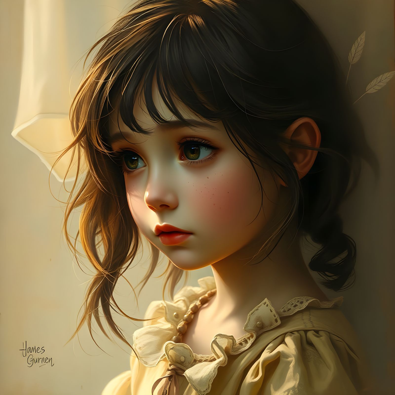 Spotty Eyes Oil Painting in Classical Realism Style