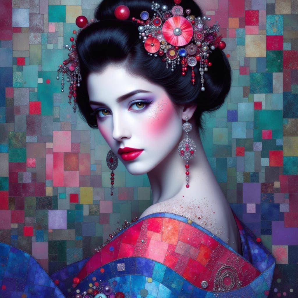 Geisha in Dark Fantasy Style