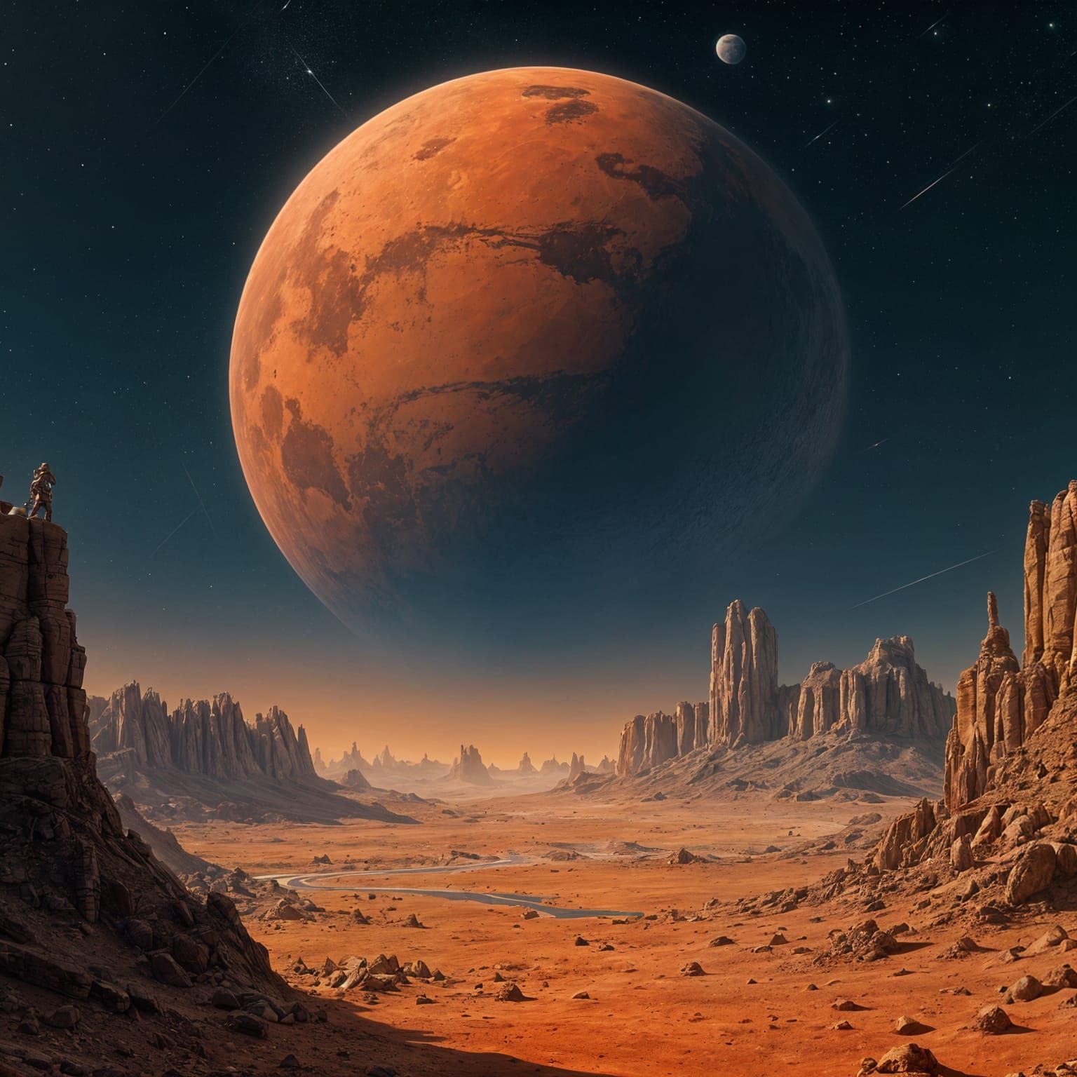 Red Planet Shines Amidst Celestial Canvas