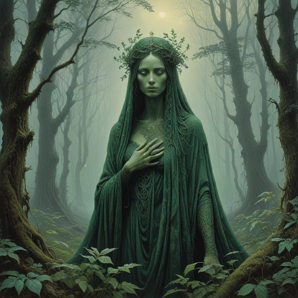 Emerald Goddess Awakens in Ancient Forest
