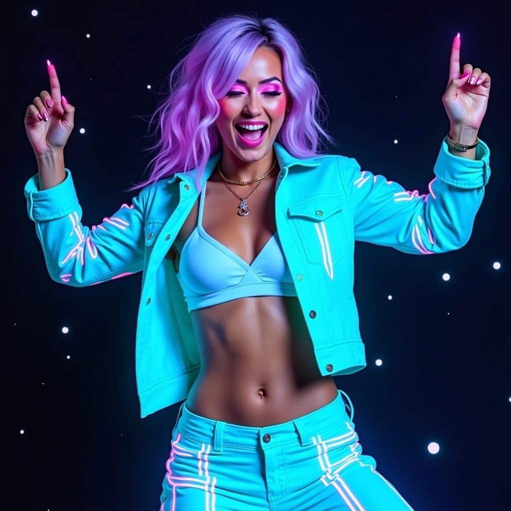 Cyberpunk Beauty in Vibrant Hues