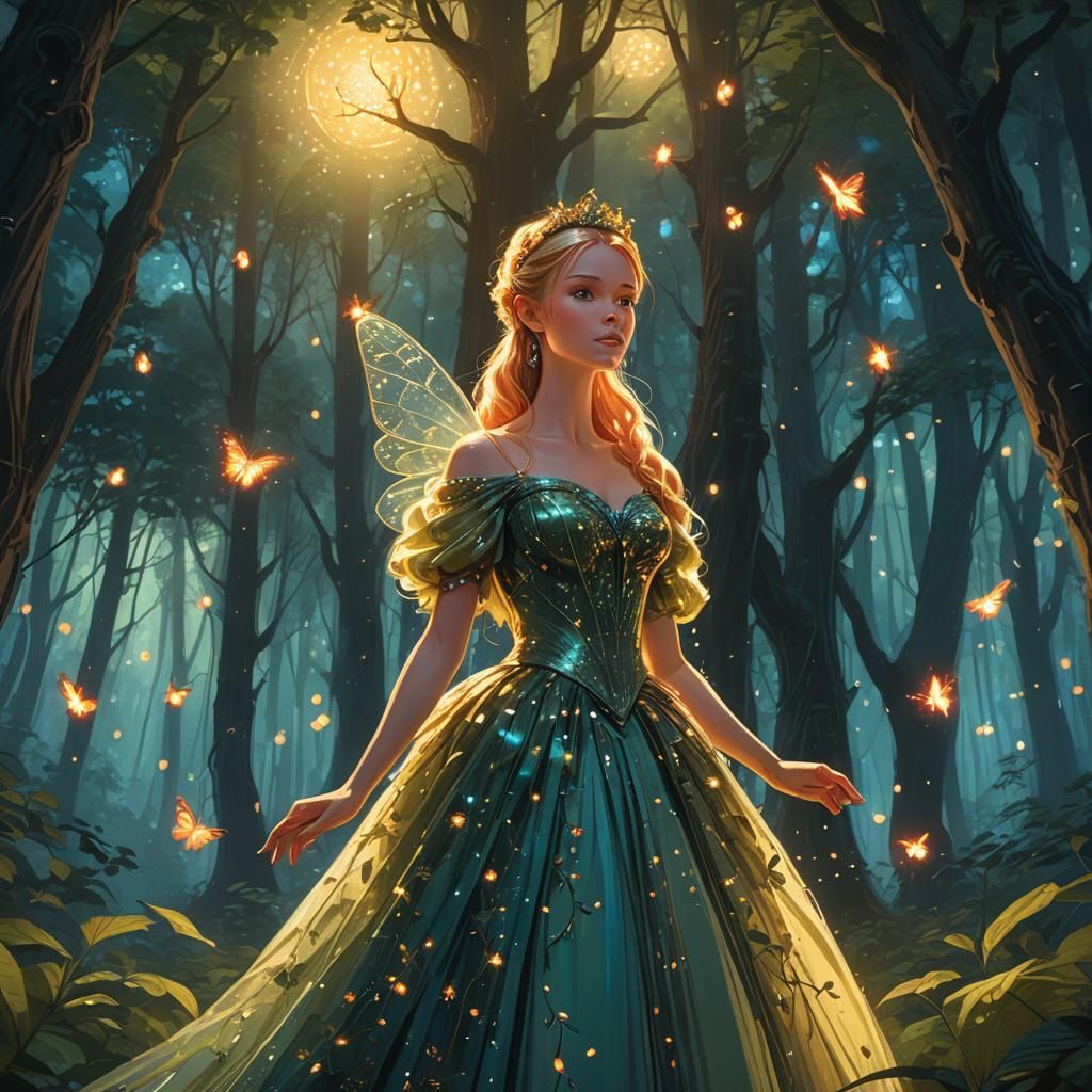 Fantasy Princess in Forest Concept Art