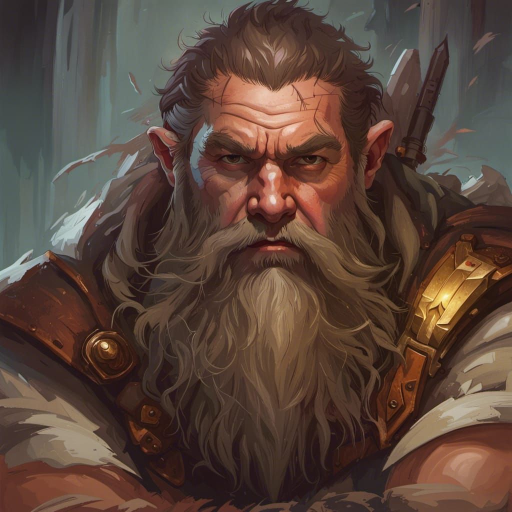 Dwarf Portrait in Digital Art Style