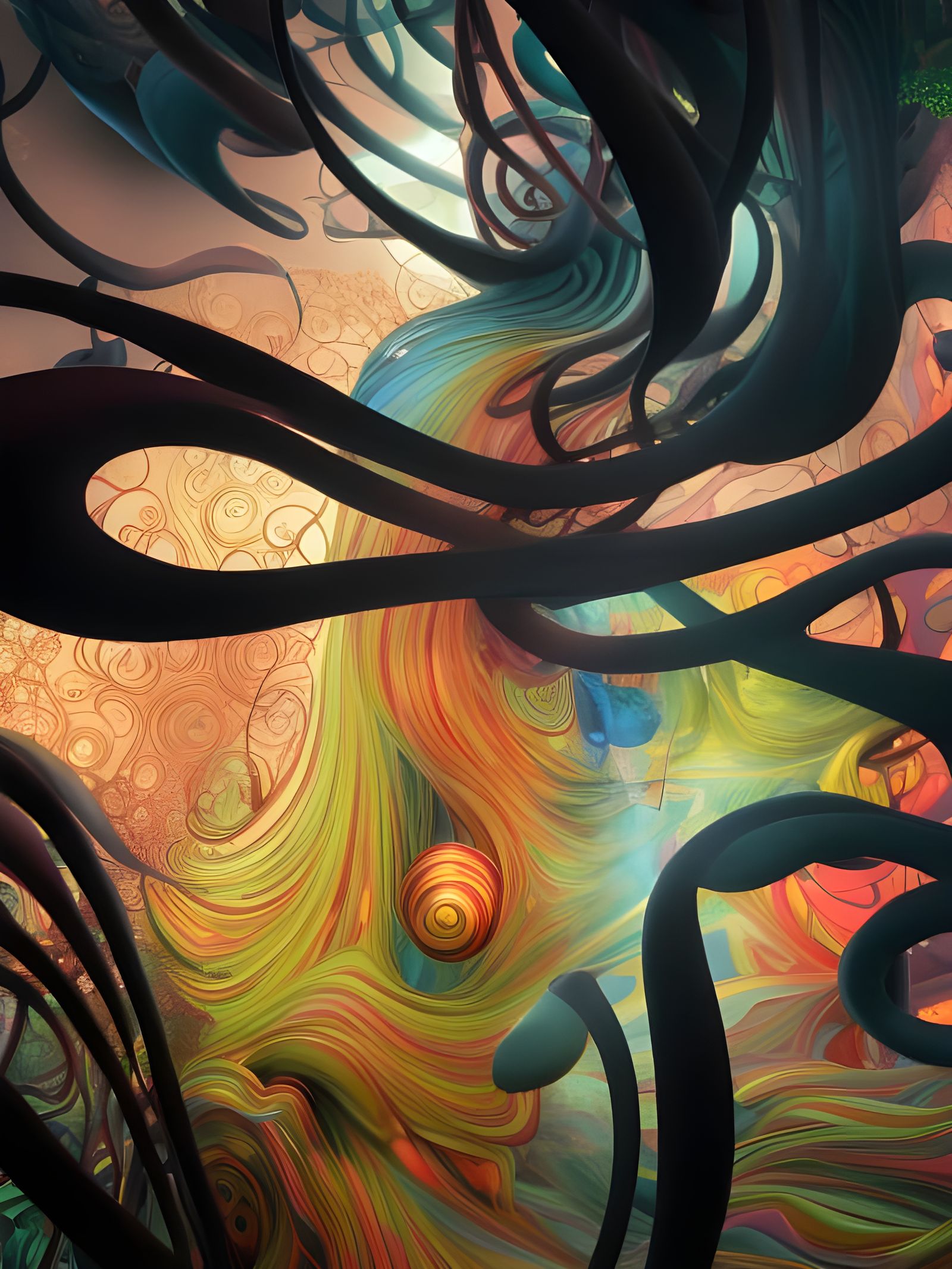 Psychedelic Swirl in Maximalist Style