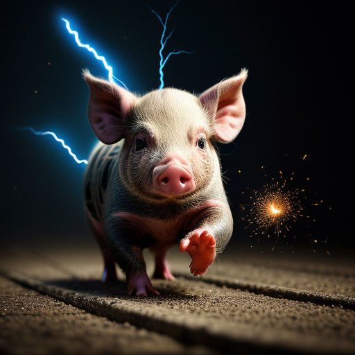 Spectacular Baby Pig in Lightning Bolt Tie Runs to Save Baby...