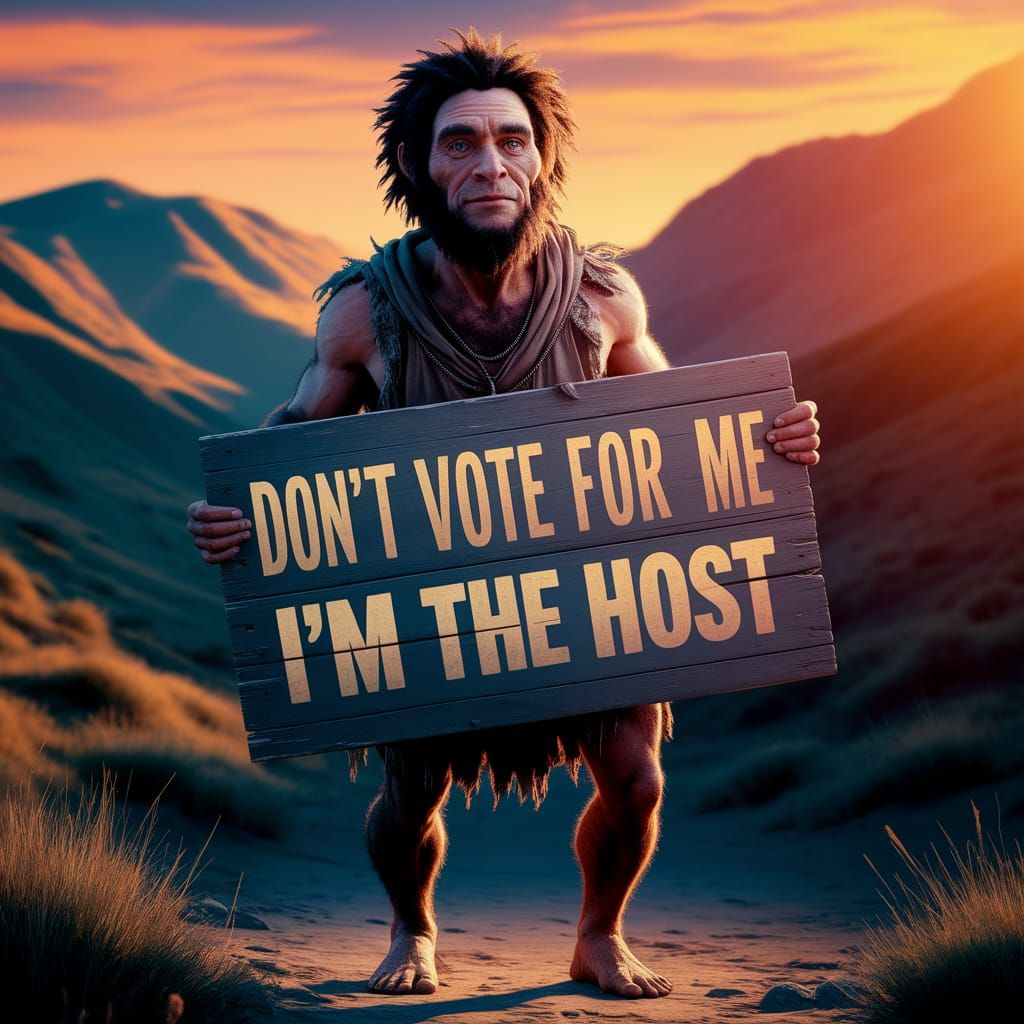 Caveman Host Under Golden Hour Lighting