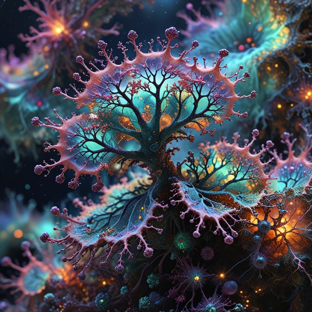 Intricate AI Vision Fractal Art in Raku Style