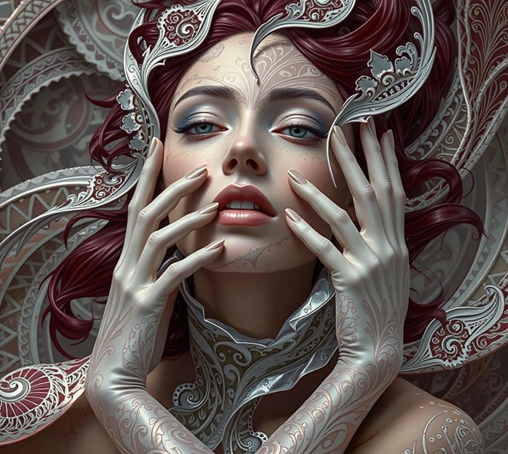 Fantasy Art: Woman Emerging from Abstract Material