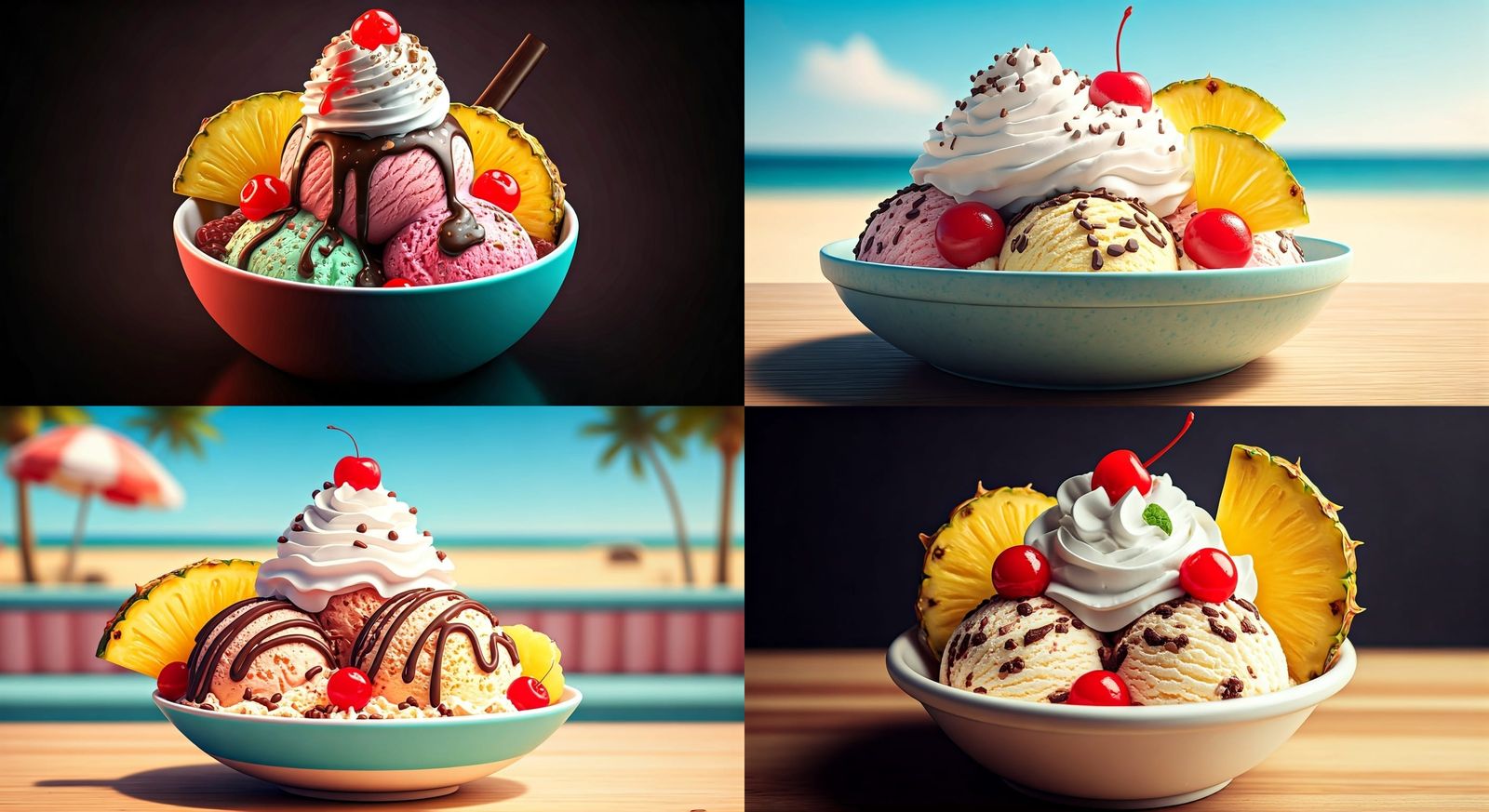 Delicious Ice Cream Bowl with Toppings, UHD HDR