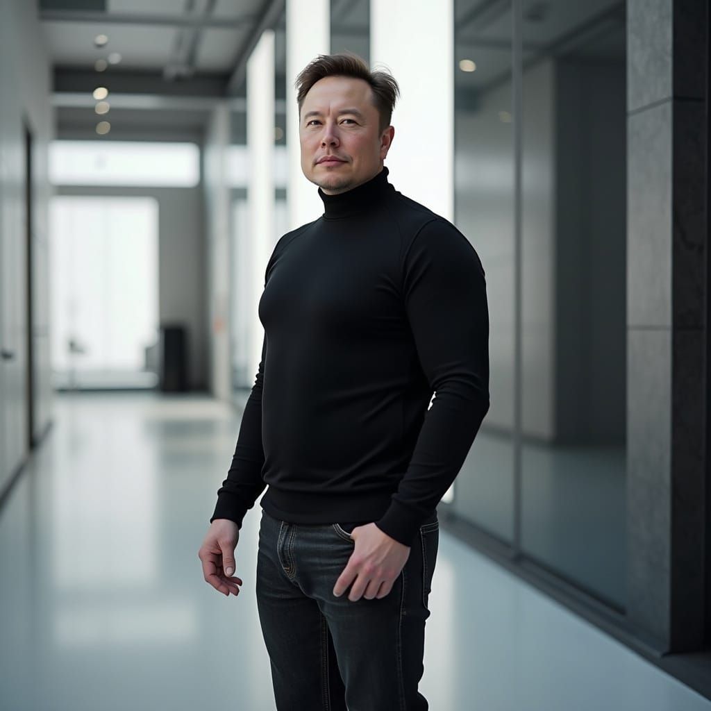 Visionary Entrepreneur in Futuristic Minimalist Setting