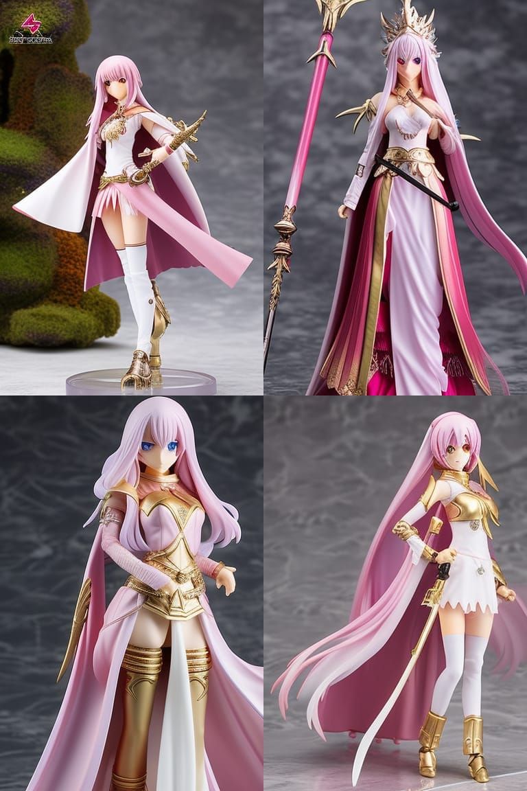 Anime Figurine of a Pink-Haired Elven Cleric