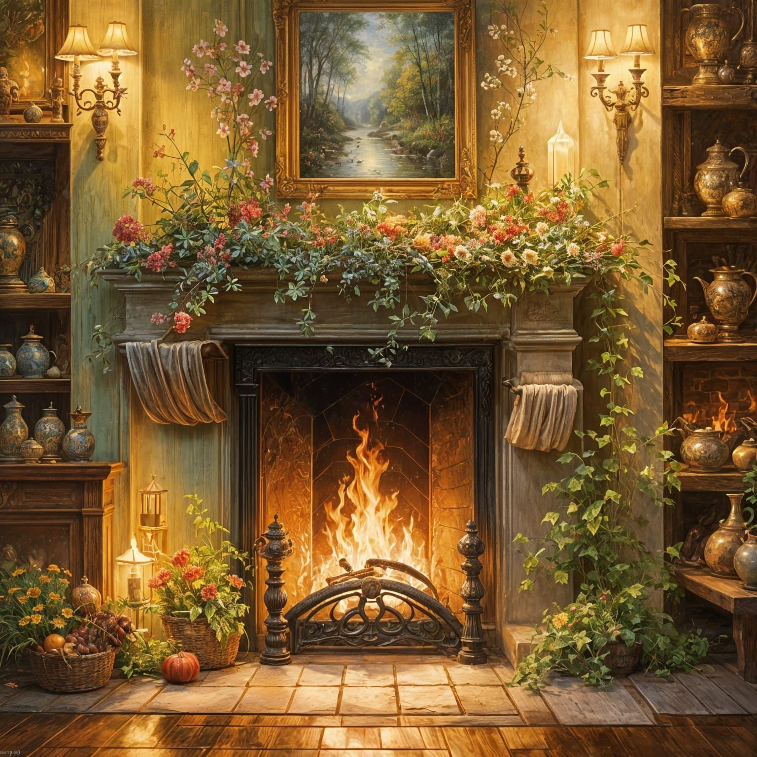 Fantastic Forest Scene in Haeckel Style