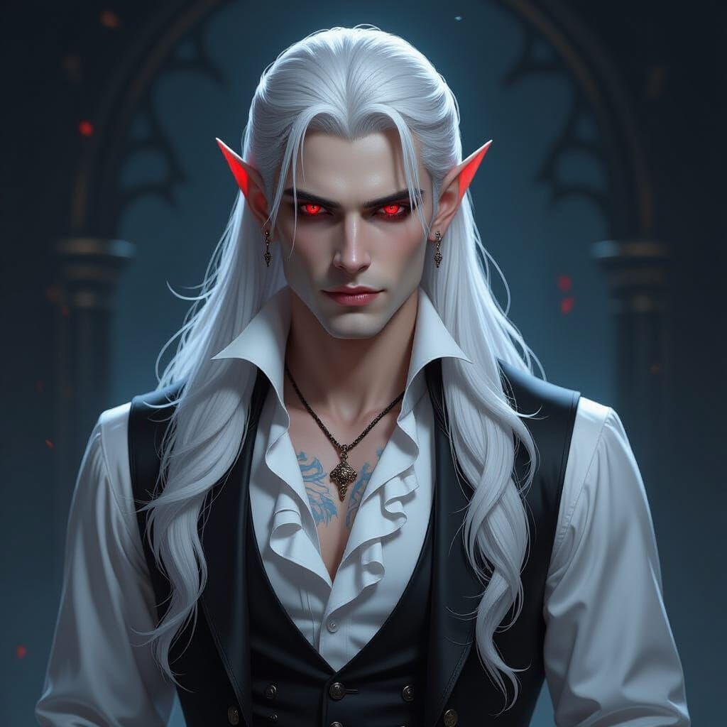 Vampire Ruler Portrait in Victorian Gothic Style
