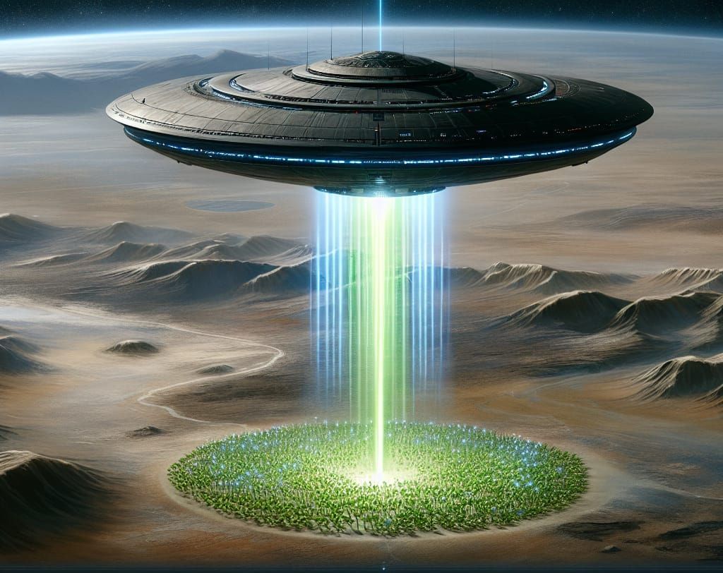 Terraforming Wonders: Saucer Ship Brings Life to Barren Plan...