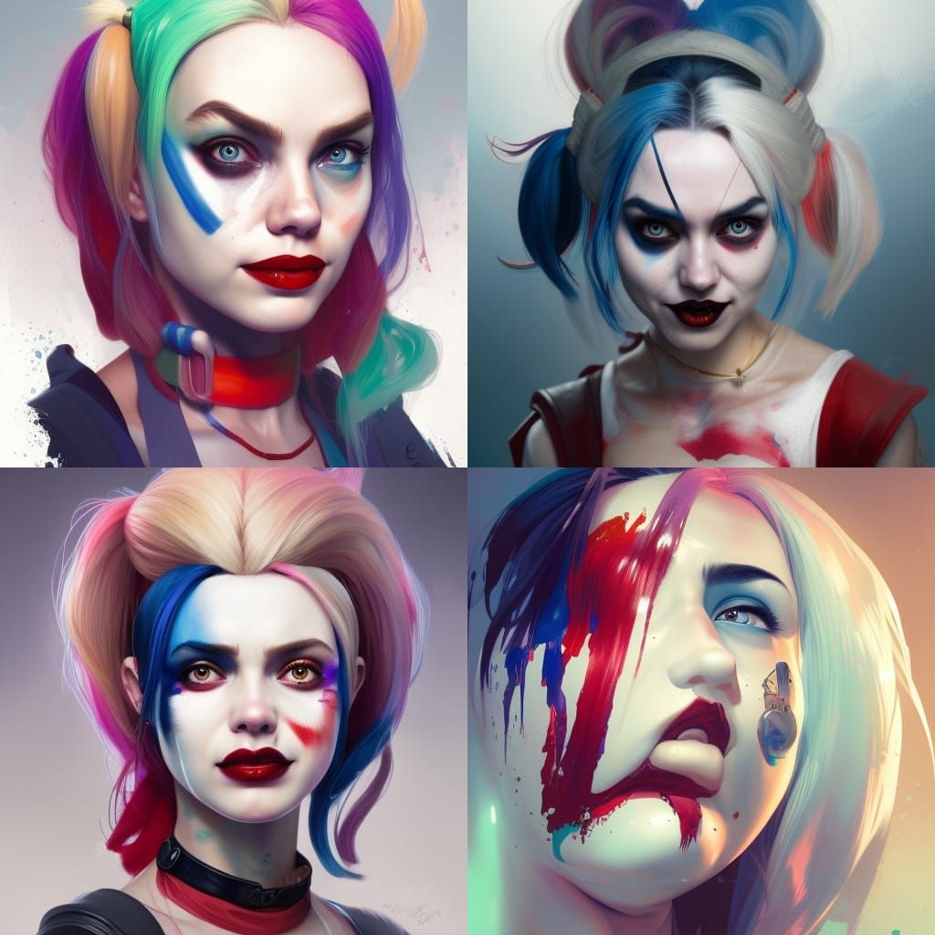 Hyperdetailed Portrait of Scouse Harley Quinn