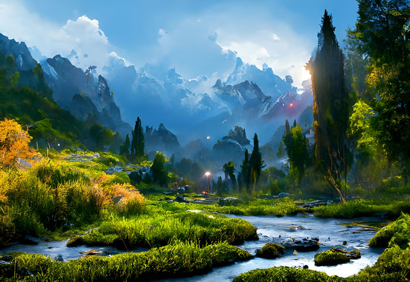 Dramatic Landscape in Hyperrealistic Style