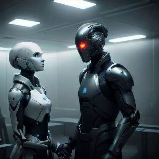 Epic Cinematic Film Still of A.I. Handshake