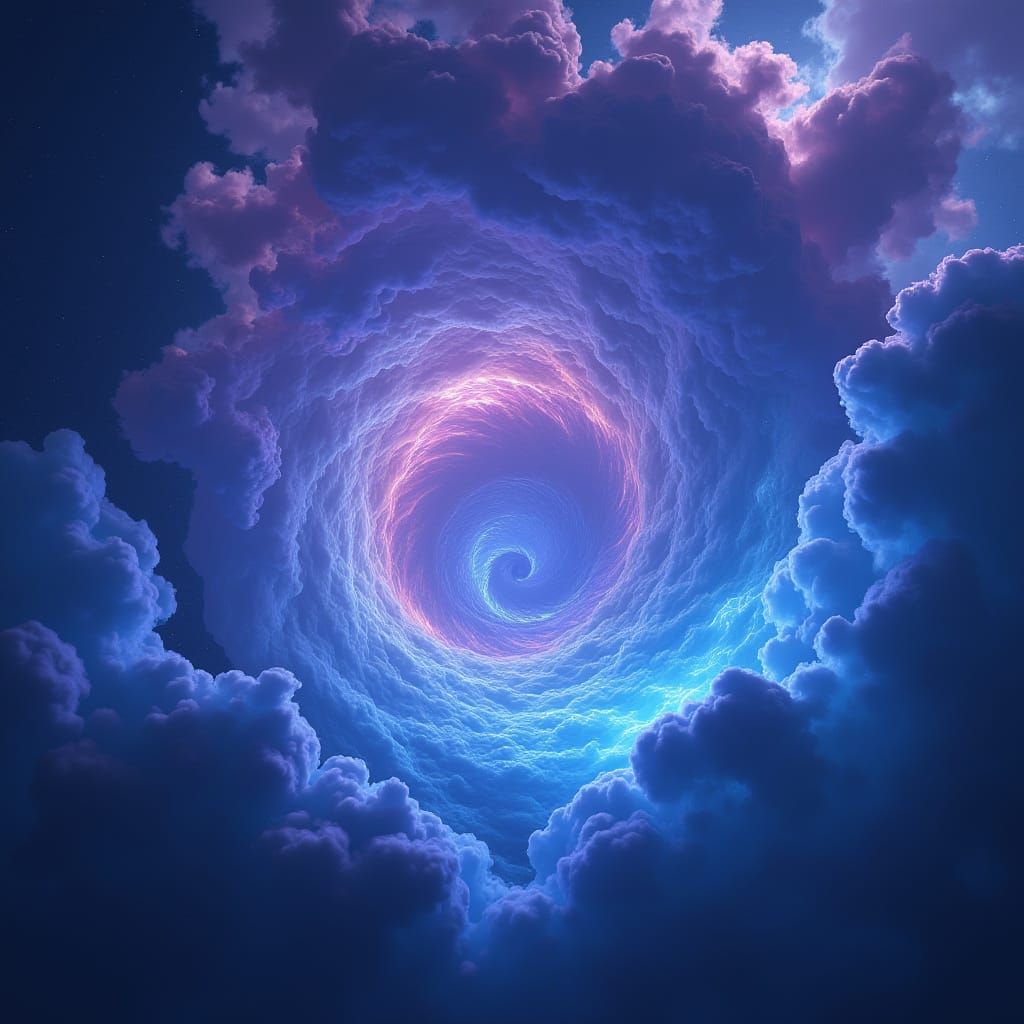 Swirling Virtual Vortex in Deep Space Art