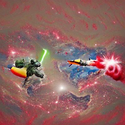 Science Fiction Space War Scene