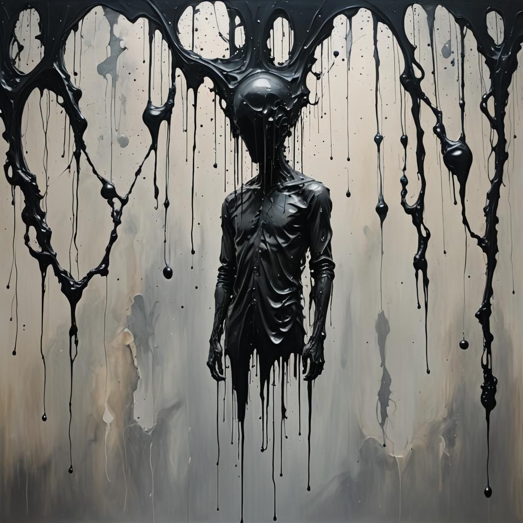 Surreal Void with Disfigured Forms in Abstract Style