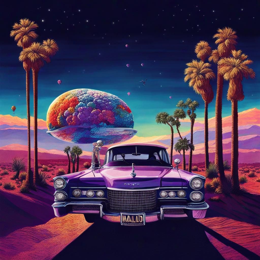 Raoul Duke and Dr. Gonzo in Naive Art Style