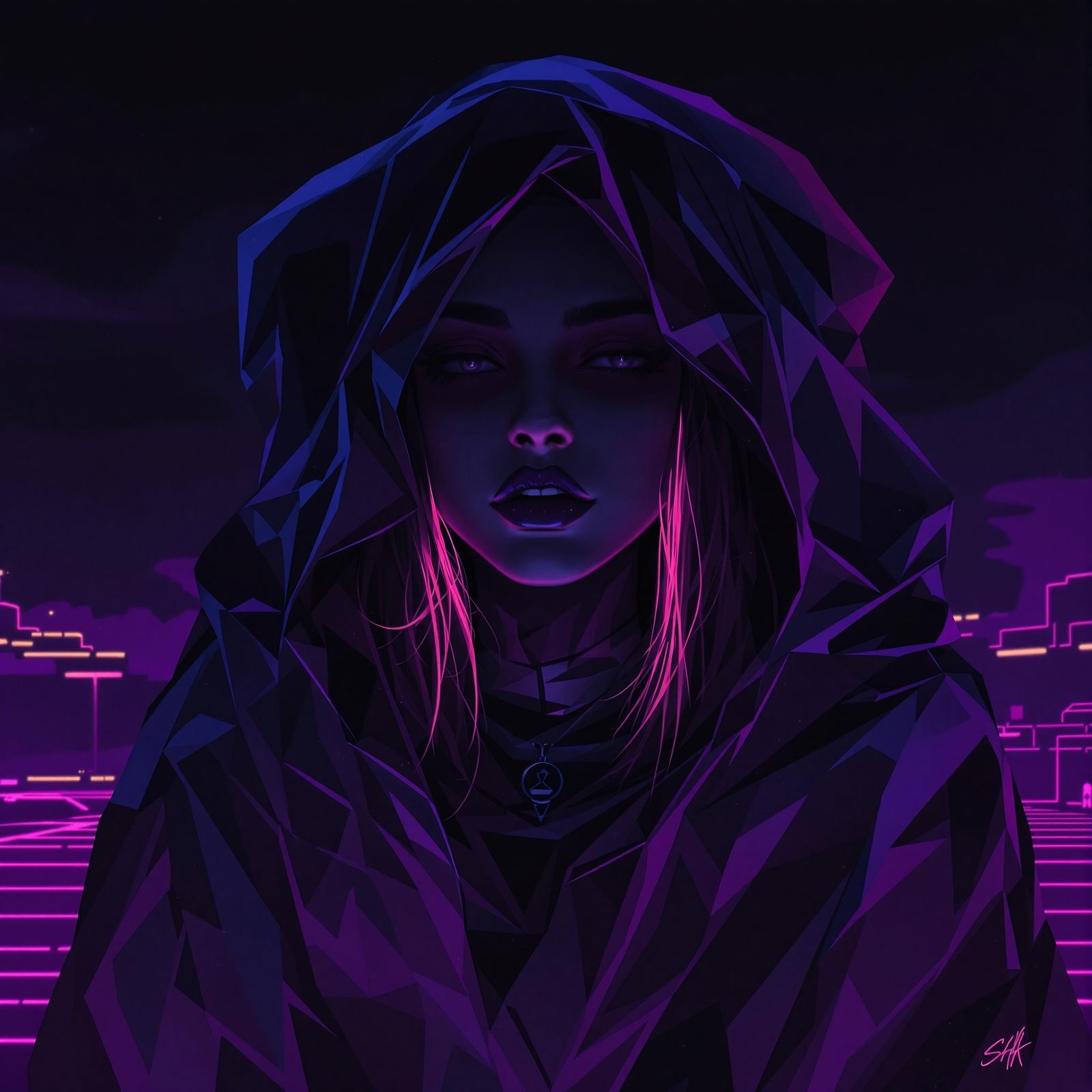 Shadowy Portrait of a Woman's Face