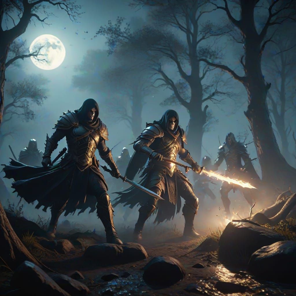 dark fantasy, dynamic lighting, Hyper-realistic, eerie scene...