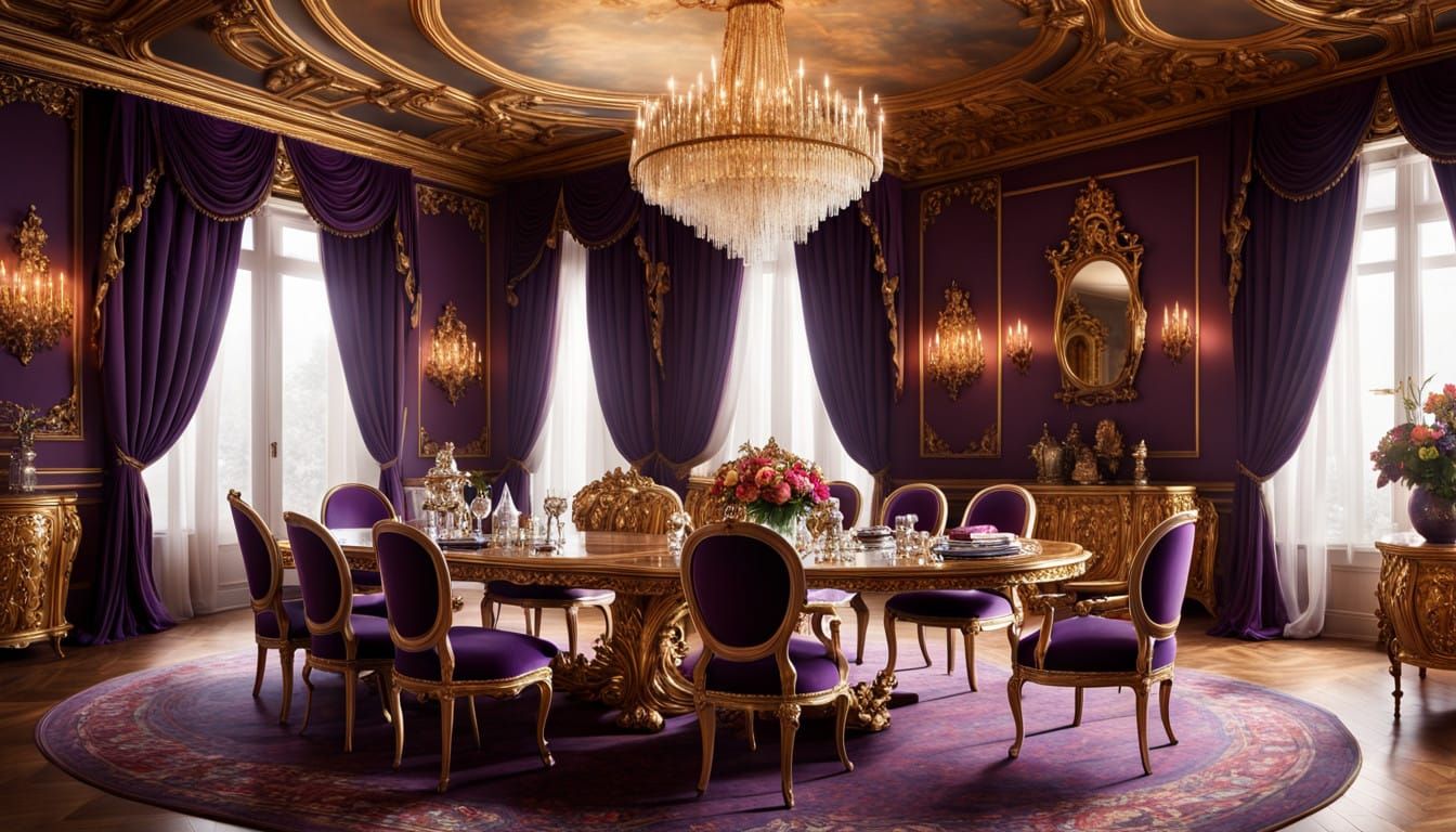 Grand Baroque Palace Interior in Elegant Opulence