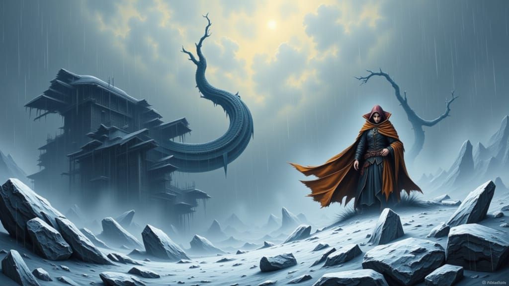 Dynamic Winter Rain Combat Action Scene