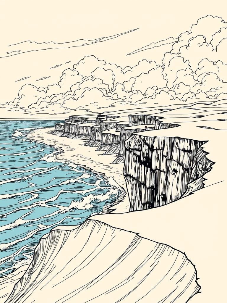 Epic Coastal Desert Landscape in Frazetta Style