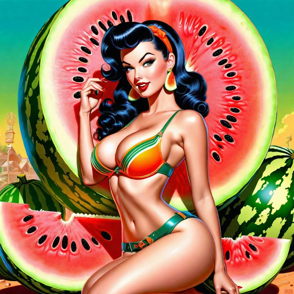 Detailed Pinup Illustration in Comic Book Style