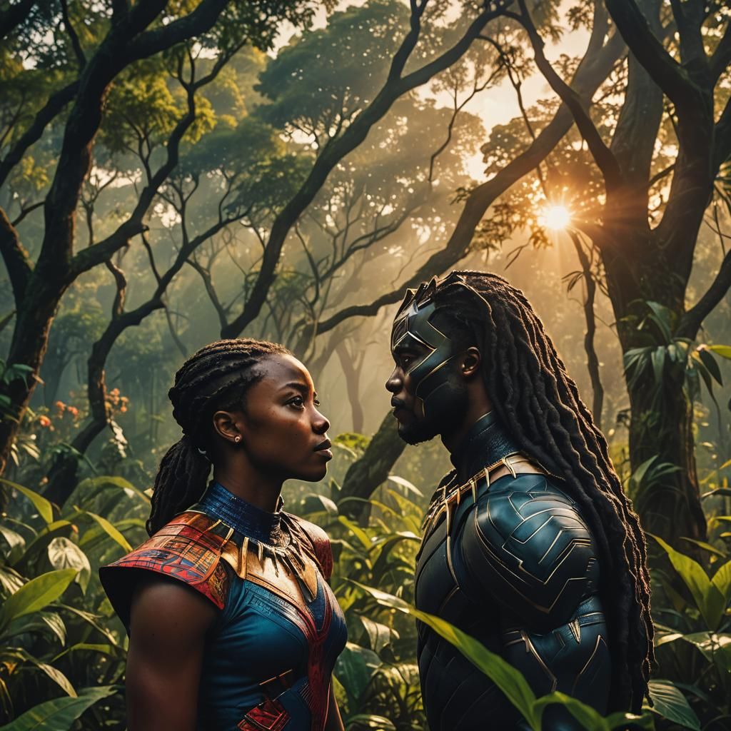 Black Panther in Wakanda: Cinematic Film Still