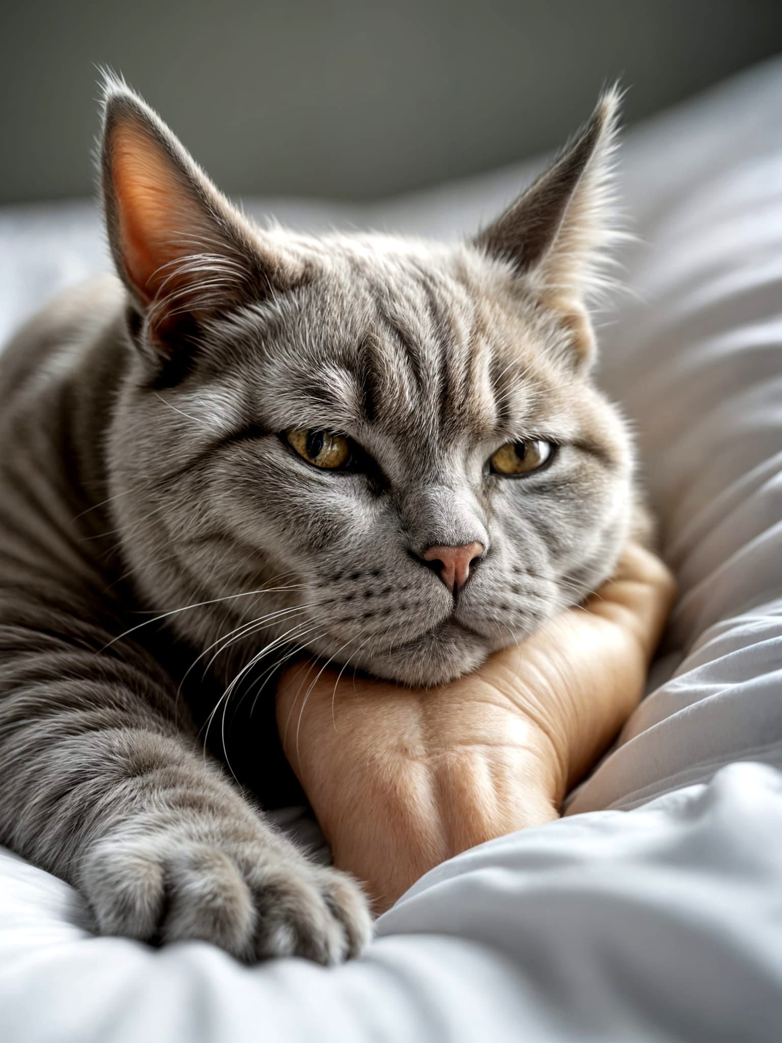 Affectionate British Shorthair Cat with Humans
