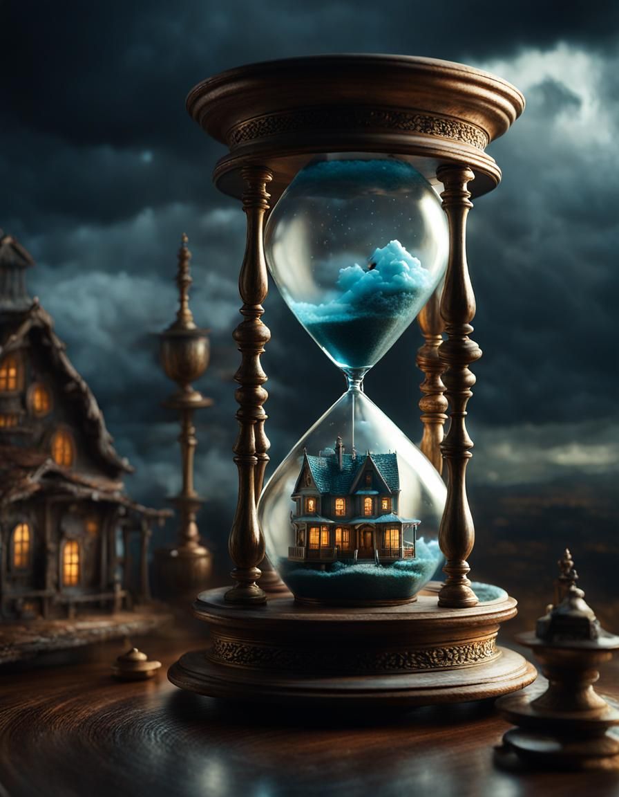 Haunted House Diorama in Hourglass: Tilt-Shift Fantasy