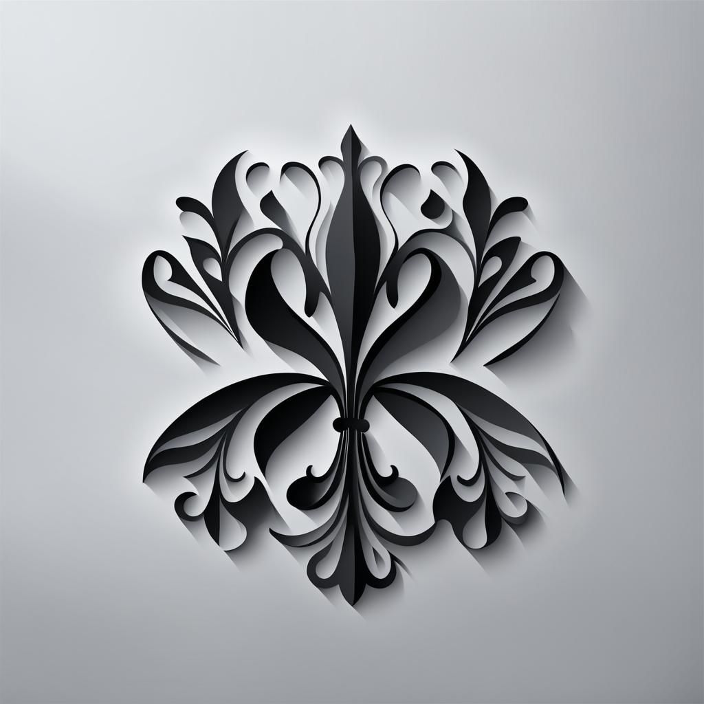 Abstract Fleur de Lis Papercut Laser Template