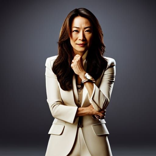 Michelle Yeoh as Cyberpunk Politician in Formal Suit