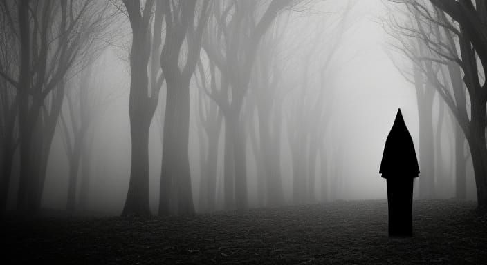 Eerie Dark Figures in a Mystical Landscape
