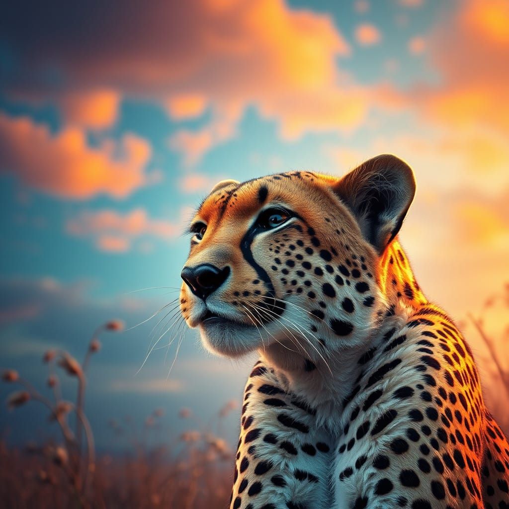 Ethereal Cheetah in a Futuristic Dreamscape