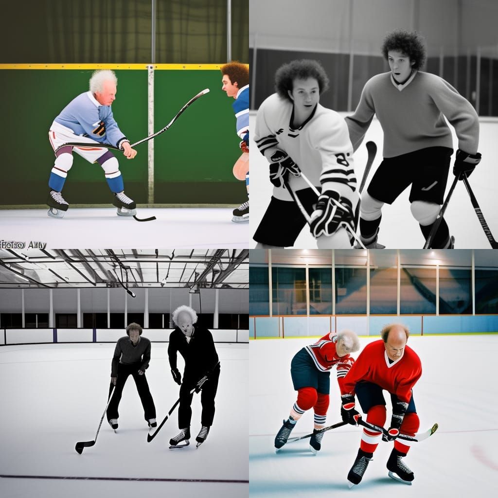 Art Garfunkel and John McEnroe Play Ice Hockey
