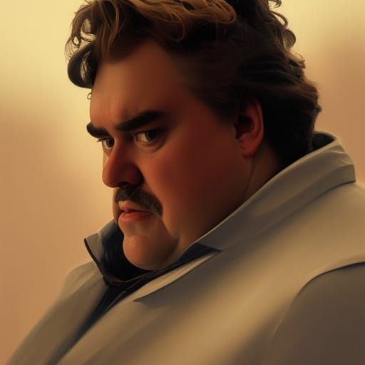 Detailed Portrait of John Candy in Digital Art Style