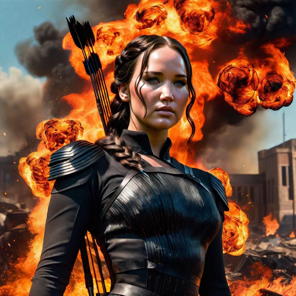 Burning Black Dress: Hyperrealistic Concept Art