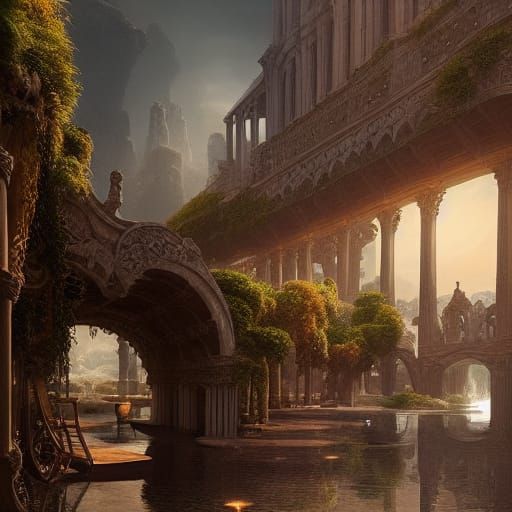 Epic Oasis Digital Matte Painting