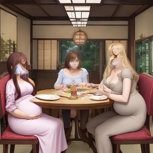Family Meal: Anime-Style Digital Art